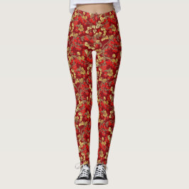 Red Berry Mönster Leggings