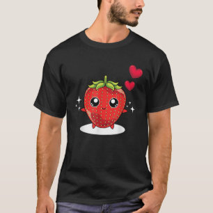 Red Berry Summer Food Strawberry Älskare Cute Stra T Shirt