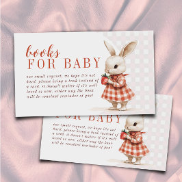 Red Berry Sweet Bunny Baby Shower Bokar för Baby Tilläggskort