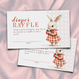 Red Berry Sweet Bunny Baby Shower Raffle Tilläggskort