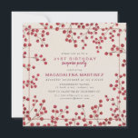 Red Berry Winter 21:a födelsedagen Surprise Party Inbjudningar<br><div class="desc">Rustic chic födelsedagsfest inbjudan har röda jordgubbar som ram. Modern och minimal typografi ökar contemporaryns estetik.</div>