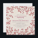 Red Berry Winter 50 Birthday Surprise Party Inbjudningar<br><div class="desc">Rustic chic födelsedagsfest inbjudan har röda jordgubbar som ram. Modern och minimal typografi ökar contemporaryns estetik.</div>