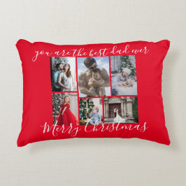Red Best Pappa någonsin God jul Photo Collage Prydnadskudde