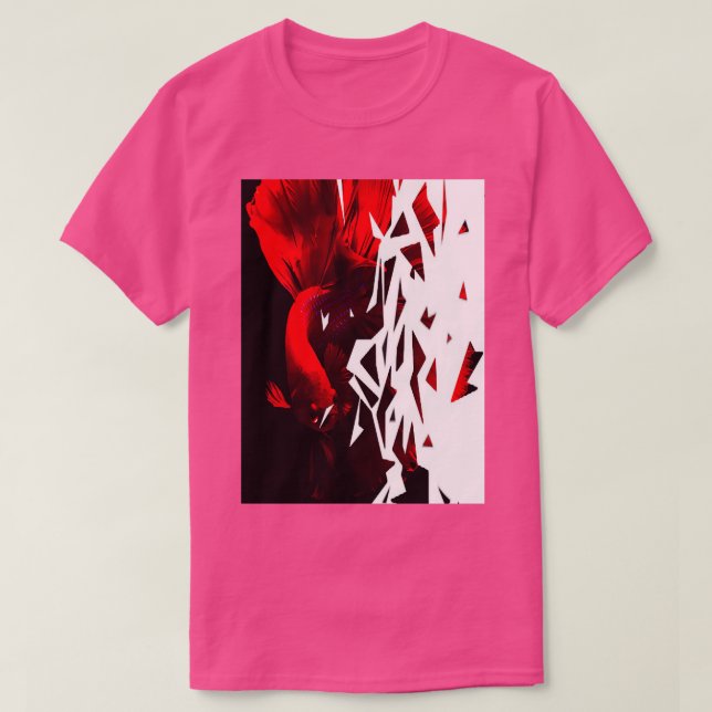 Red Betta Fish 1 T Shirt (Design framsida)