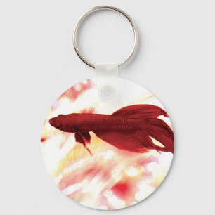 Red Betta Fish Nyckelring