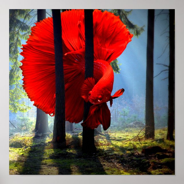 Red Betta Fish Poster (Framsidan)