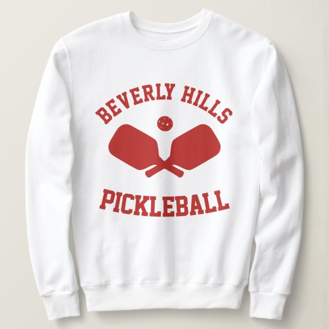 Red Beverly Backe Pickleball Sweatshirt T Shirt (Design framsida)