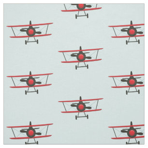Red Bi-Flygplan Mönster Tyg