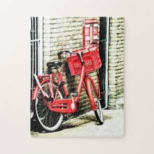 Red Bicycle & Amsterdam, Nederländerna/design Pussel