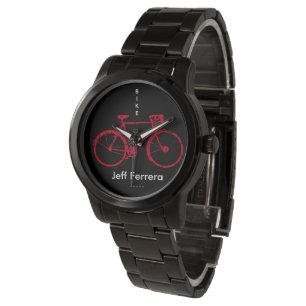 Red Bicycle personlig med Namn Armbandsur