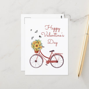 Red Bicycle Valentine Vykort