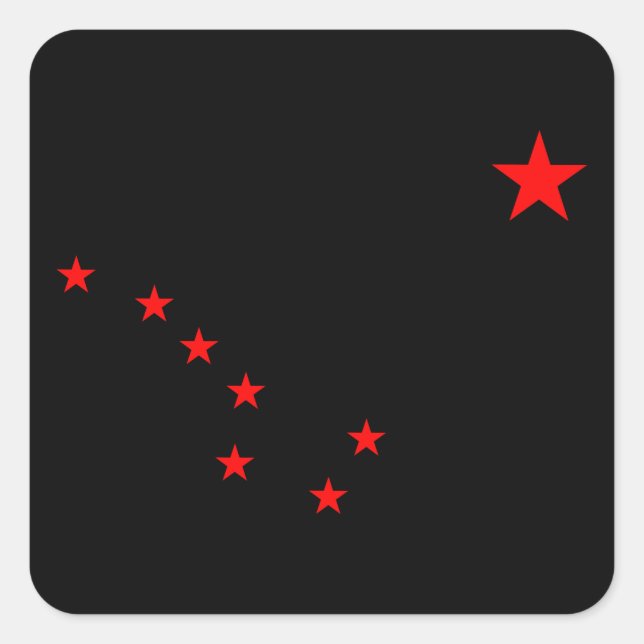 Red Big Dipper Fyrkantigt Klistermärke (Framsida)