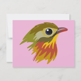 Red-Billed Leiothrix Bird - förenklad Vykort
