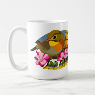 RED-BILLED LEIOTHRIX BIRDS—ALOHA KAFFEMUGG