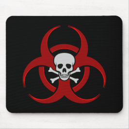 Red Biohazard Skull Mousepad Musmatta