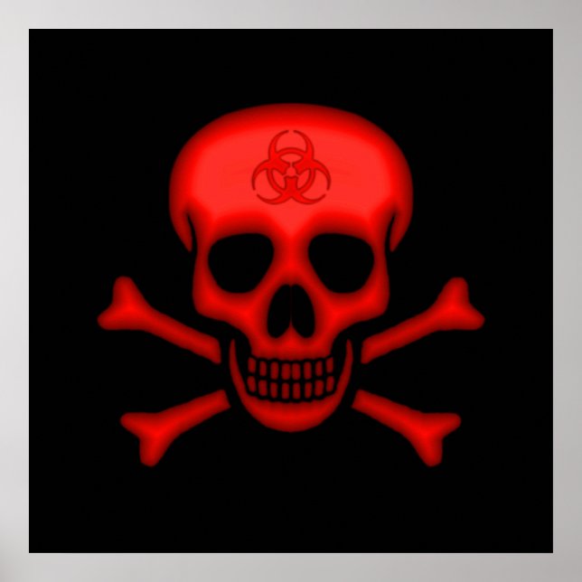 Red Biohazard Skull Poster (Framsidan)