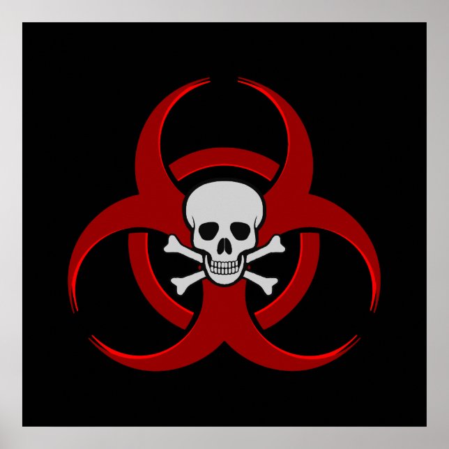 Red Biohazard Skull Poster (Framsidan)