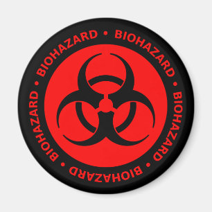 Red Biohazard Warnet Magnet