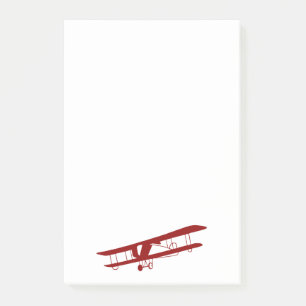 Red Biplane Post-it Notes Block