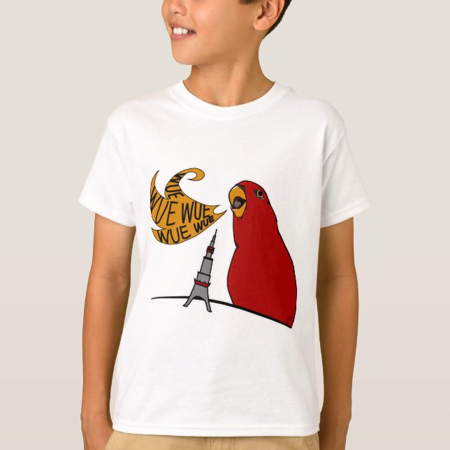 Red birb "GUMIZILLA" wuewuewue... T-Shirt (Framsida)