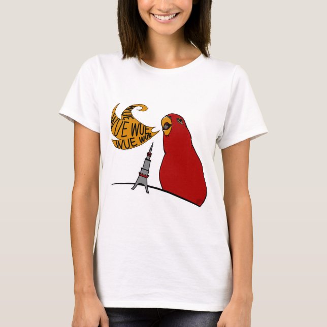 Red birb "GUMIZILLA" wuewuewue... T-Shirt (Framsida)
