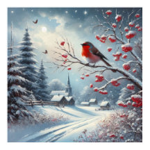 Red Bird and Winter Ligcape