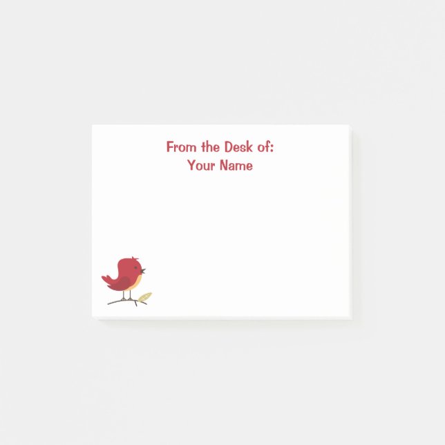 Red Bird Anteckningsblock Post-it Block (Framsida)