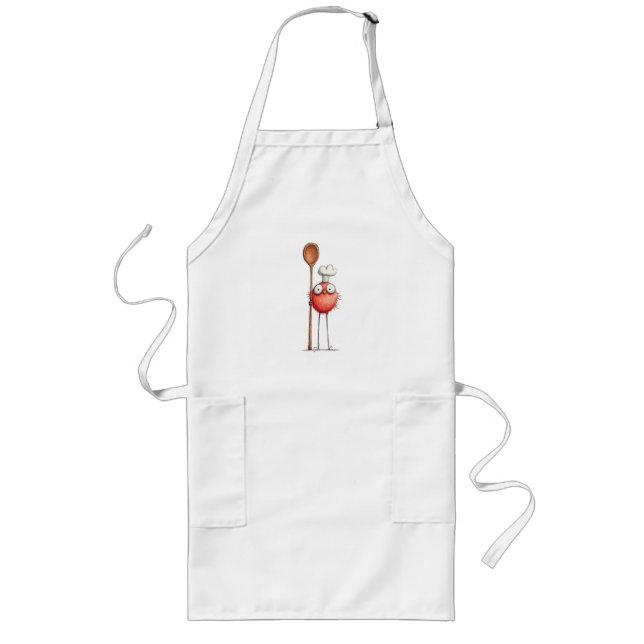Red Bird Apron Långt Förkläde (Framsidan)
