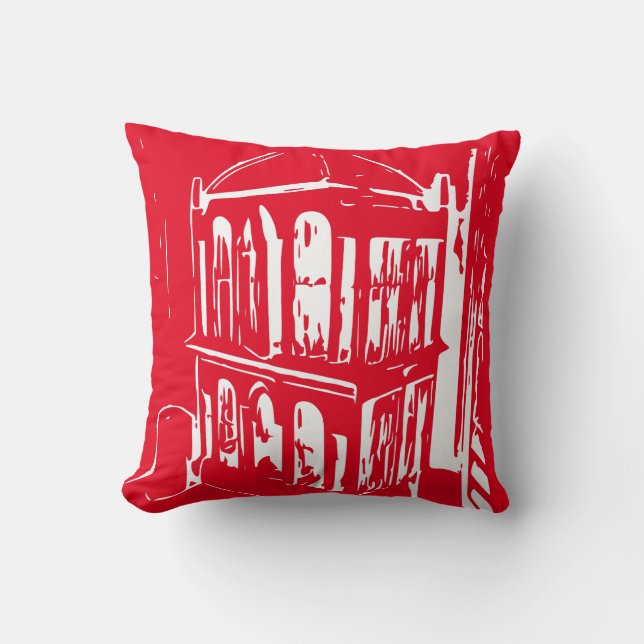 Red Bird Cage Pillow Kudde (Framsida)