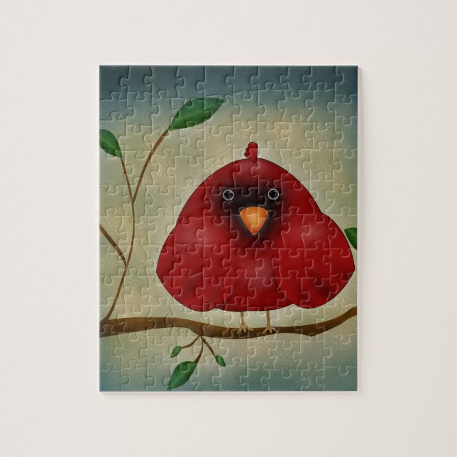 Red Bird Cardinal Pussel (Vertikal)