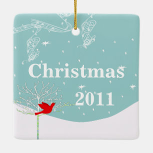 Red Bird jul Par Photo Ornament