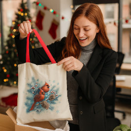 Red Bird & Pine Holiday Nature Tygkasse