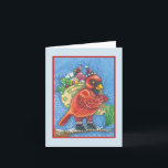 RED BIRD SANTA, CHRISTMAS CARDINAL GREETING CARD B HELGKORT<br><div class="desc">FÅGLAR AV EN FJÄDERSPEND CHRISTMAS TILLSAMMANS. HELGDAG REDBIRD HÄLSNING/NOTE-KORT/ENVELOPE - Tom,  ljusblå Gräns *Anpassa ... Sök efter matchande objekt Susan Brack-design</div>