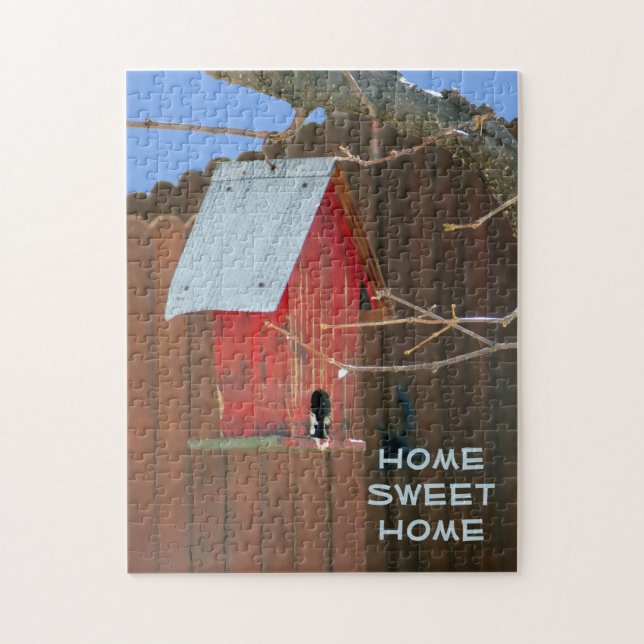Red Birdhouse Puzzle Pussel (Vertikal)