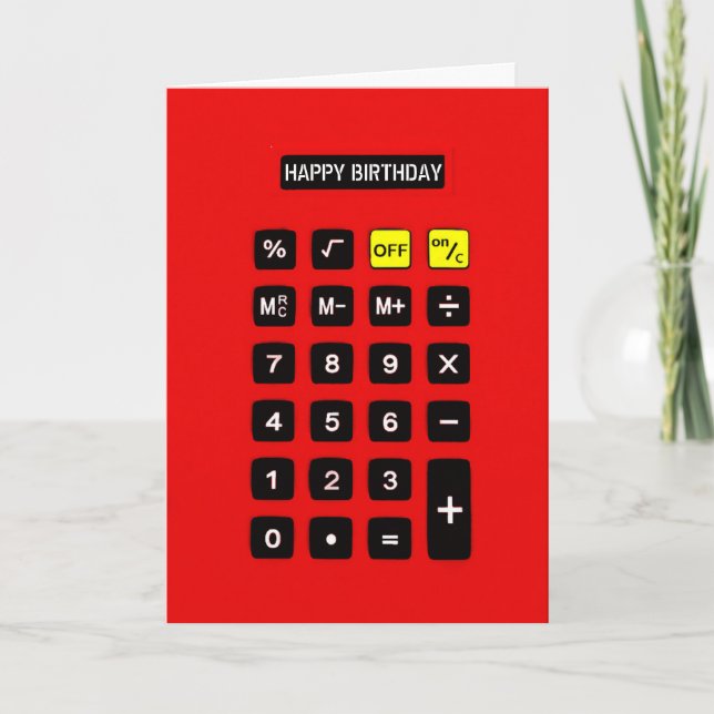 Red Birthday Calculator Kort (Framsida)