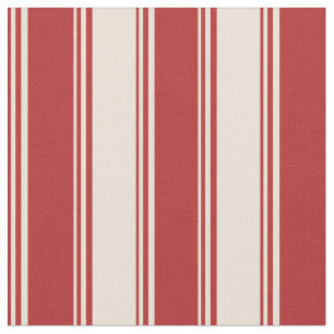 Red & Bisque Färgad Linted/Stripe Mönster Tyg