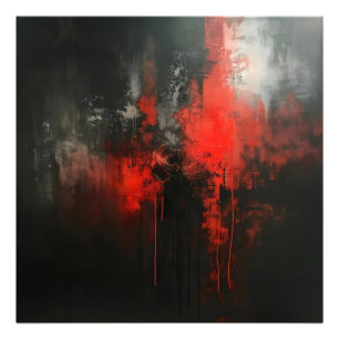 Red Black Abstrakt Art Fototryck