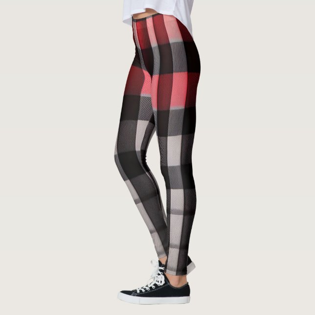 Red Black Abstrakt Play Modern Collection Leggings (Vänster)