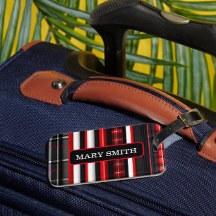 Red Black Abstrakt Play Trendig Collection Bagagebricka