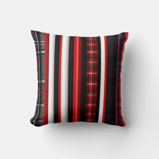 Red Black Abstrakt Play Trendig Collection Kudde (Framsida)