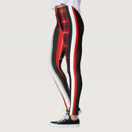 Red Black Abstrakt Play Trendig Collection Leggings