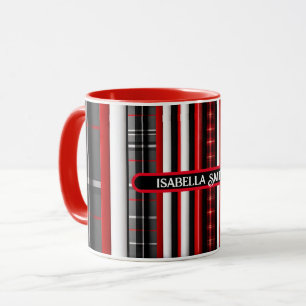 Red Black Abstrakt Play Trendig Collection Mugg