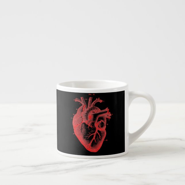 Red & Black Anatomical Heart Espresso Mugg         Espressomugg (Höger)