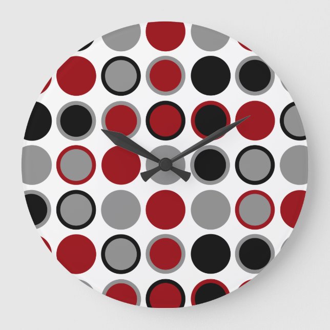 Red, Black and Gray Circles   Stor Klocka (Framsida)