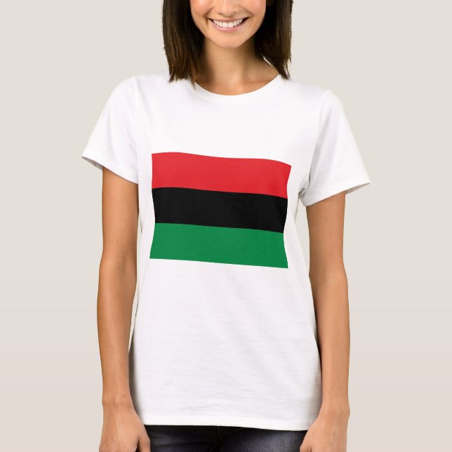 Red Black and Grönt Pan-African UNIA flagga T Shirt (Framsida)