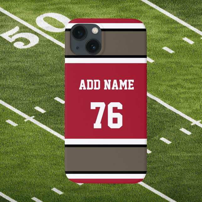 Red Black and Pewter Sports Rand (Red Black White and Pewter Sports Stripes Phone Case. Customize It!)