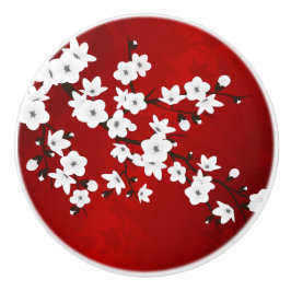 Red Black and White Cherry Blommar Asia Blommigt Knopp