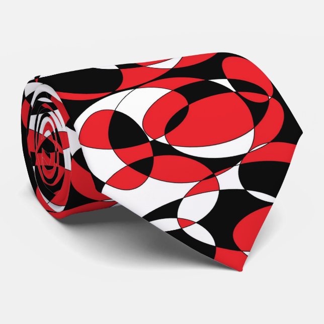 Red, Black and White Ellipticals Tie Slips (Rullad)