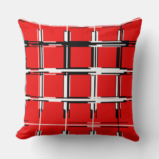 Red Black and White Geometric Abstrakt Kudde
