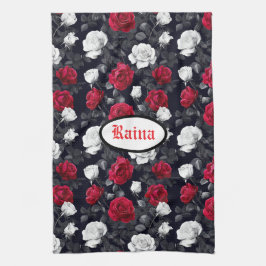 Red Black and White Goth Ro Kökshandduk